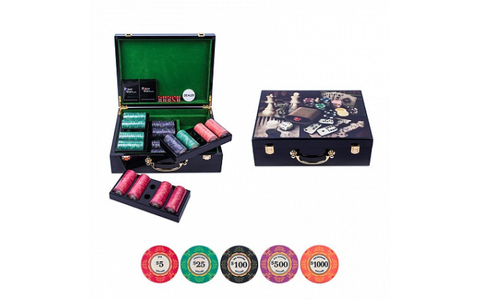 Набор для покера LUX Black на 500 фишек Набор для покера LUX Black на 500 фишек