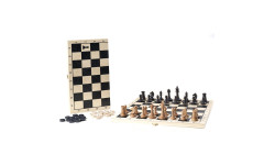 Игра 2в1 малая с классическими буковыми шахматами (шахматы, шашки) 