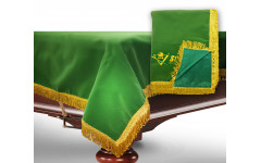 Чехол для б/стола 9-3 (зеленый с желтой бахромой, с логотипом)