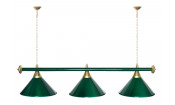 Лампа STARTBILLIARDS 3 пл. (плафоны зеленые матовые,штанга зеленая матовая,фурнитура золото,1)