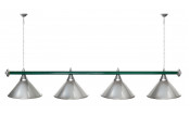 Лампа STARTBILLIARDS 4 пл. (плафоны зеленые,штанга хром,фурнитура хром)
