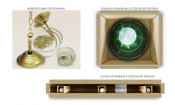 Лампа Аристократ-3 3пл. береза (№6,бархат зеленый,бахрома желтая,фурнитура золото)