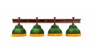 Лампа Президент 4пл. дуб (№2,бархат зеленый,бахрома зеленая,фурнитура золото)