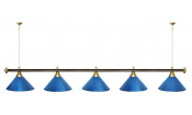 Лампа STARTBILLIARDS 5 пл. (плафоны синие,штанга синяя,фурнитура хром,1)