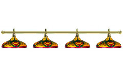 Лампа на четыре плафона "Colorful" (золотистая штанга, цветной плафон D44см)