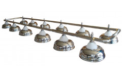 Лампа на двенадцать плафонов "Crown" (серебристая штанга, серебристый плафон D38см)